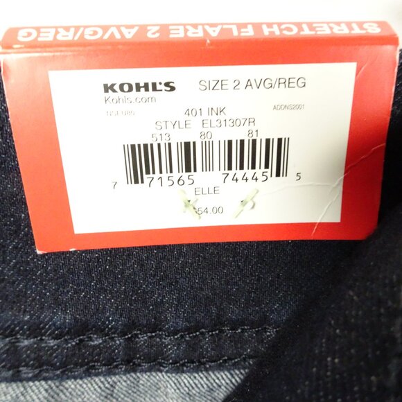 Elle Stretch Flare Mid Rise Modern Fit Jeans Size 2 Regular - Picture 5 of 8